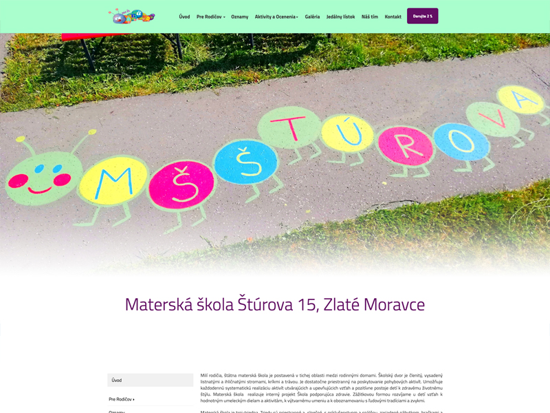 web Materská škola ZM